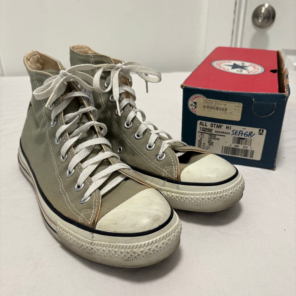 VTG 90s Converse All-Star Chuck Taylor High Top Made USA Sneakers Seagrass 9.5